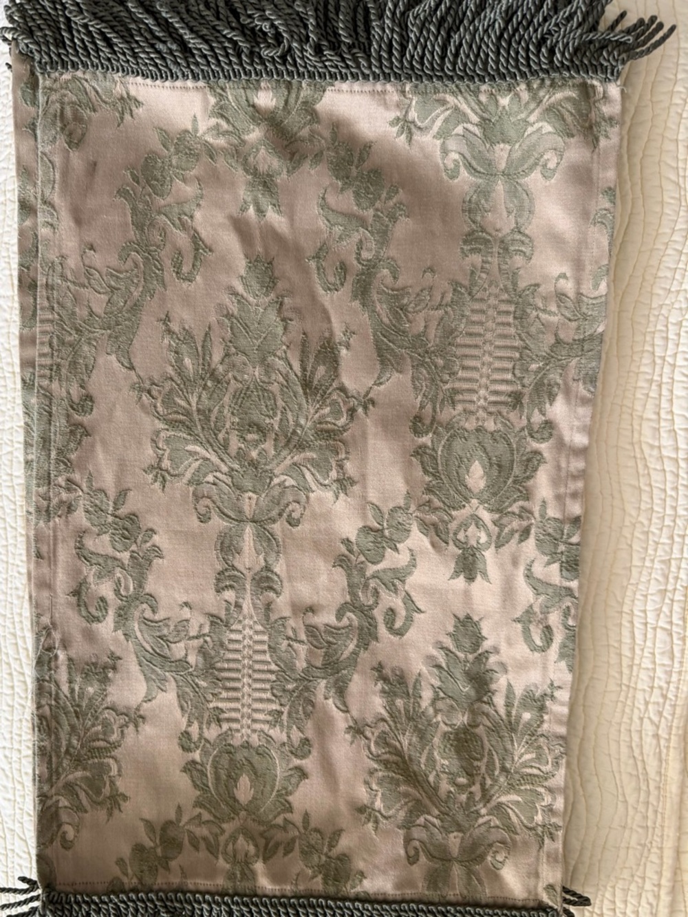 Damask Fringe Placemats (6)  in Sage Green